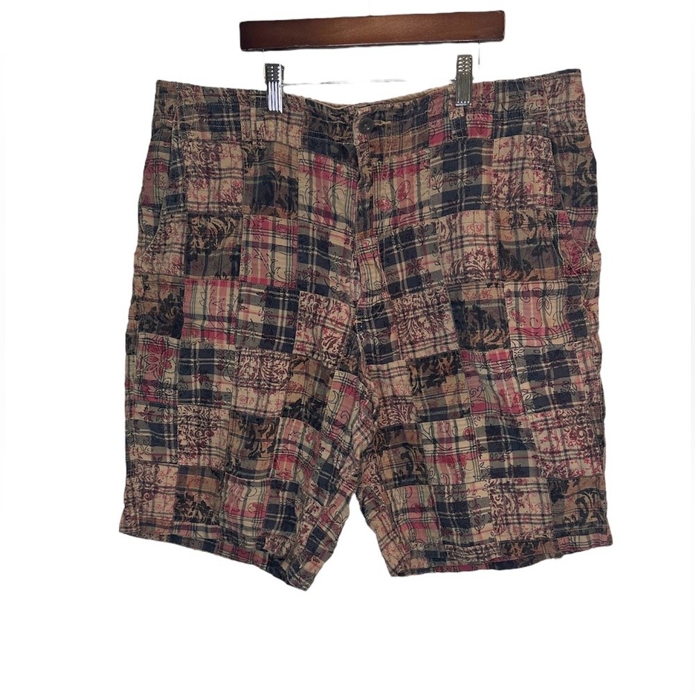 Caribbean Men’s Madras Patchwork Shorts Sz 38